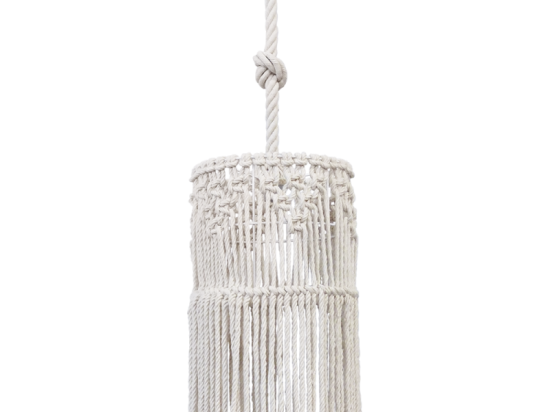 Φωτιστικό Οροφής Mac-01 Φ30 1/L Macrame 31-1060 White Heronia Σχοινί, Πλαστικό
