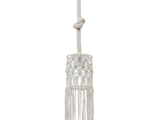 Φωτιστικό Οροφής Mac-02 Φ15 1/L Macrame 31-1063 White Heronia Σχοινί,Μέταλλο