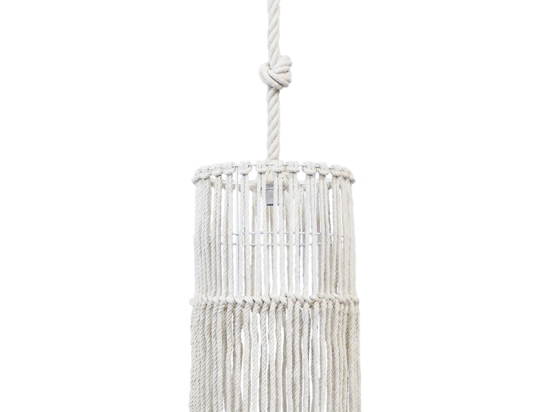 Φωτιστικό Οροφής Mac-03 Φ30 1/L Macrame 31-1066 White Heronia Σχοινί,Μέταλλο