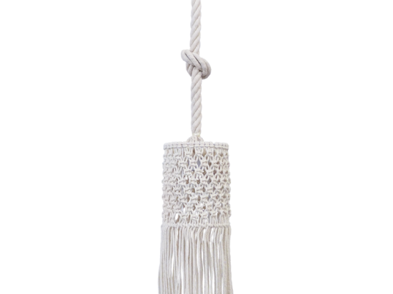 Φωτιστικό Οροφής Mac-04 Φ15 1/L Macrame 31-1067 White Heronia Σχοινί,Μέταλλο