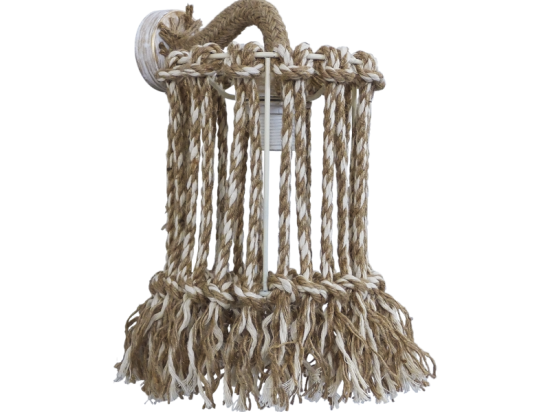 Φωτιστικού Τοίχου Μix-15/ΑΡ Rope Φ15 31-1116 White-Brown Heronia Σχοινί,Μέταλλο