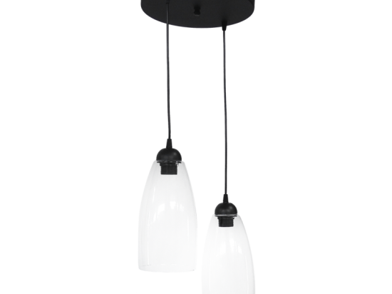 Φωτιστικό Οροφής GL-5050 Pendel 2/L BL-Transparante 02-0281 Heronia Μέταλλο,Γυαλί