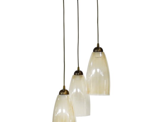 Φωτιστικό Οροφής GL-5050 Pendel 3/L Bronze-Honey 02-0282 Heronia Μέταλλο,Γυαλί