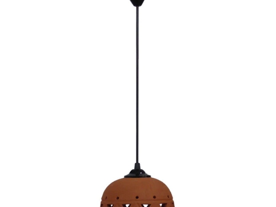 Φωτιστικό Οροφής TERRA-02 1/L CER 39-0004 Φ17 Bell Brown Heronia Κεραμικό