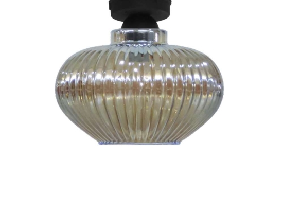Φωτιστικό Οροφής - Πλαφονιέρα Rigato 02-0350 1/Ε27 Φ25x21cm Fume Heronia