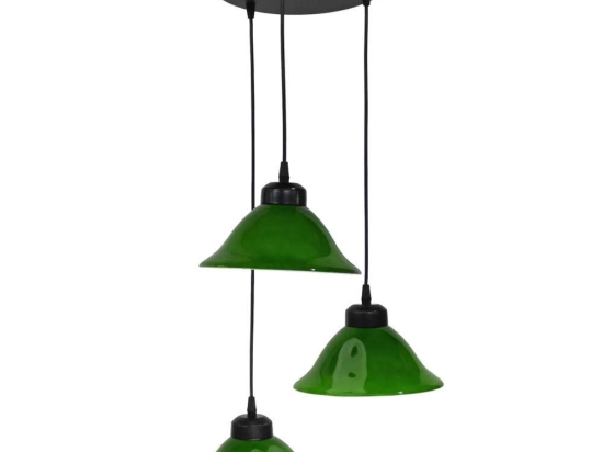 Φωτιστικό Οροφής 02-0359 Ανισόπεδο 3/Ε27 Φ42x78cm Green Heronia