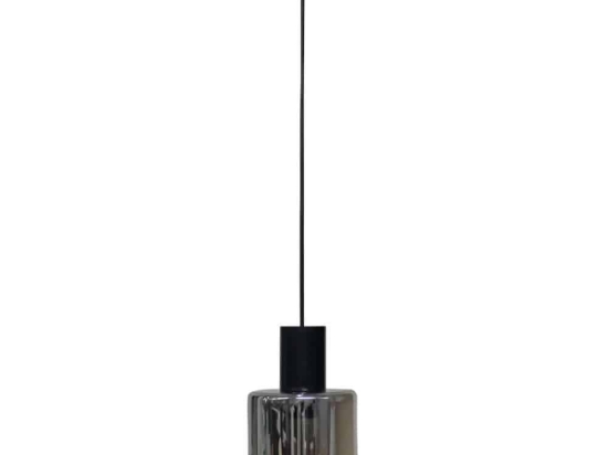 Φωτιστικό Οροφής Mirror-C 02-0418 1/Ε27 Φ14x90cm Fume-Black Heronia Μέταλλο,Γυαλί