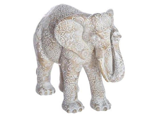 Ελέφαντας Διακοσμητικός 07.161343 15cm White-Gold Πολυρεσίνη