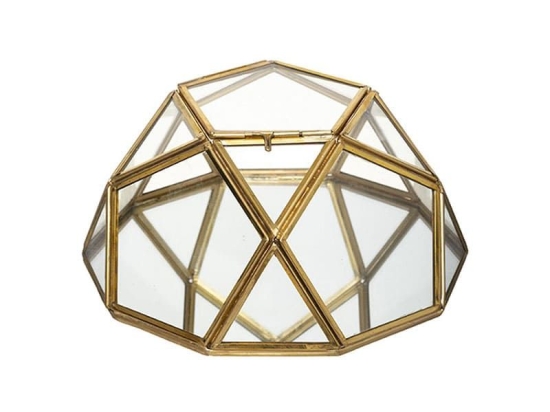 Μπιζουτιέρα Gypsy 07.173522 19Χ9,5cm Clear-Gold Γυαλί