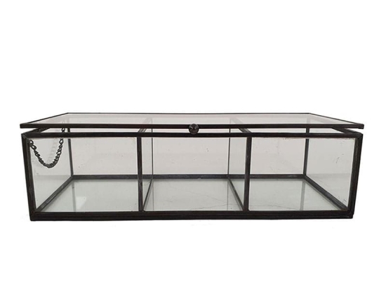 Μπιζουτιέρα 00.03.32039 25Χ11Χ7cm Black-Clear Μέταλλο,Γυαλί