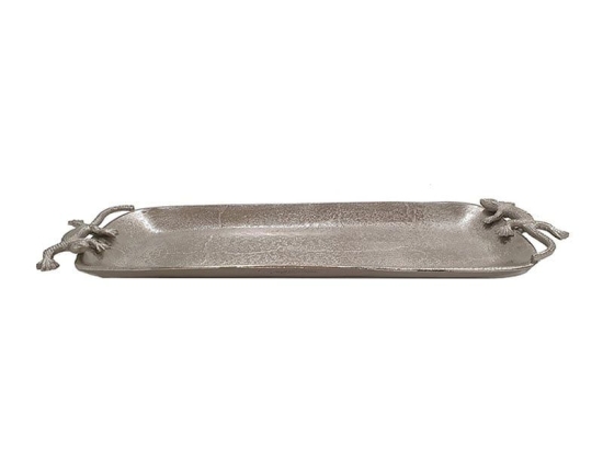 Διακοσμητική Πιατέλα Σχ. Σαύρα 00.07.7324 44cm Silver Αλουμίνιο