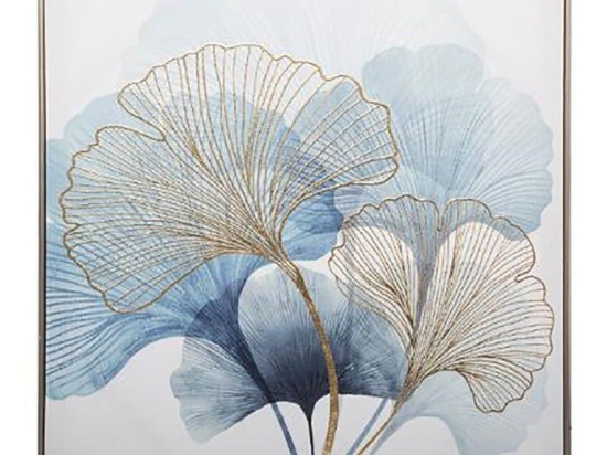 Κάδρο Blue Lotus 07.173916 58X58cm Blue Τετράγωνοι Καμβάς