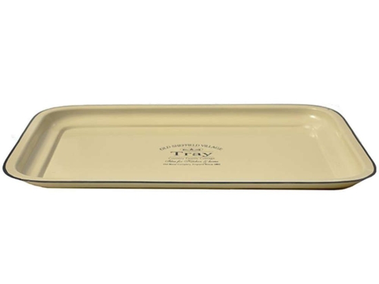 Δίσκος Μεταλλικός 00.03.3927 1897 43,5Χ31Χ2,5cm Ecru Μέταλλο