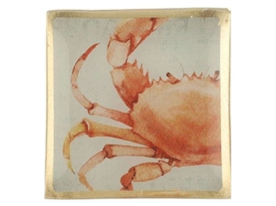 Διακοσμητική Πιατέλα Crab 02.1073501 10x10cm Γυάλινη Multi Γυαλί