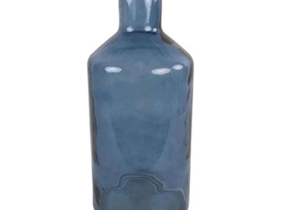 Βάζο Γυάλινο 013.786148 24x52cm Blue Γυαλί