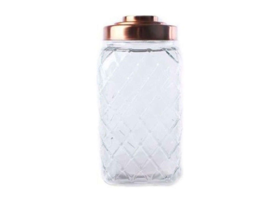 Βάζο Αποθήκευσης Vintage 014.KG0094 15x29cm Clear-Bronze Γυαλί