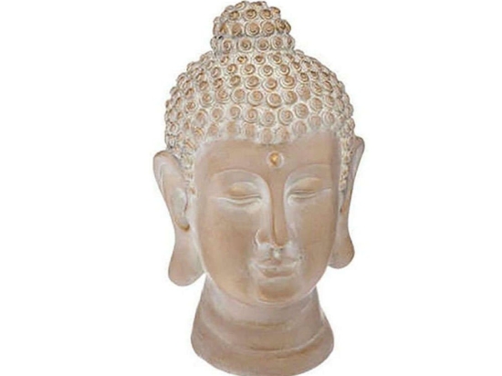 Διακοσμητικός Βούδας 07.168355 19cm White-Gold Κεραμικό