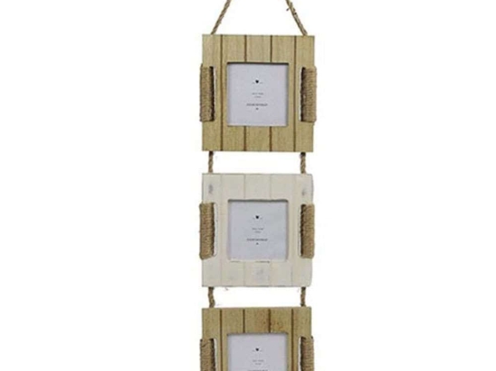 Κορνίζα 3 Θέσεων 013.786713 13x40cm Brown-White Ξύλο