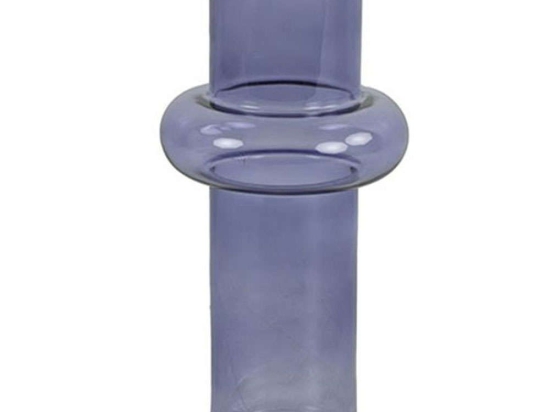 Βάζο Γυάλινο 013.787888 13,5x25,5cm Blue Γυαλί