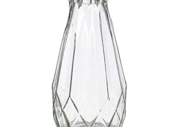 Βάζο Γυάλινο Zena 02.1110685 14x24cm Clear Γυαλί