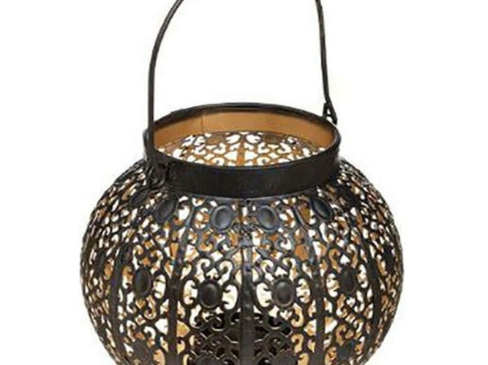 Φανάρι Μεταλλικό Lace 07.167232 Φ15cm Black Μέταλλο