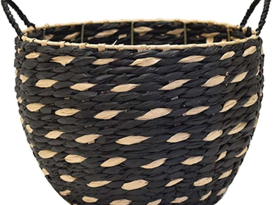 Καλάθι Rush 00.06.67361 20x20cm Black Ψάθα