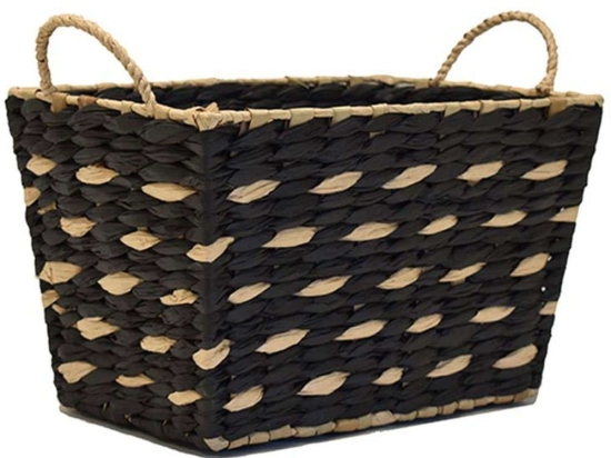 Καλάθι Rush 00.06.67417 30x20x18cm Black Ψάθα