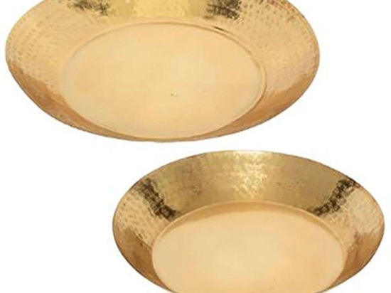 Διακοσμητικός Δίσκοι (Σετ 2Τμχ) 07.173401 29x4/36x3,5cm Gold Μέταλλο