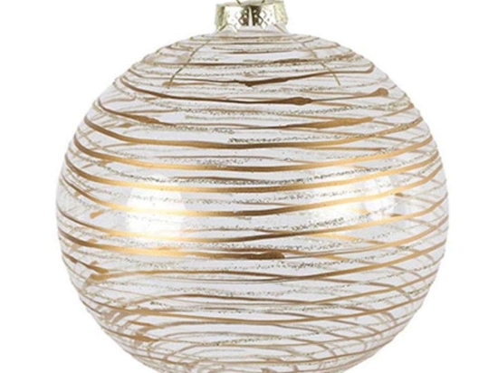 Χριστουγεννιάτικη Μπάλα 013.784455 Φ8cm Clear-Gold