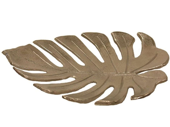 Διακοσμητική Πιατέλα Φύλλο 00.07.74031 30x25cm Silver Αλουμίνιο