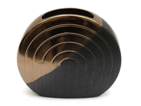Βάζο Κεραμικό Arch 014.AB0151 20x18cm Black-Gold Κεραμικό