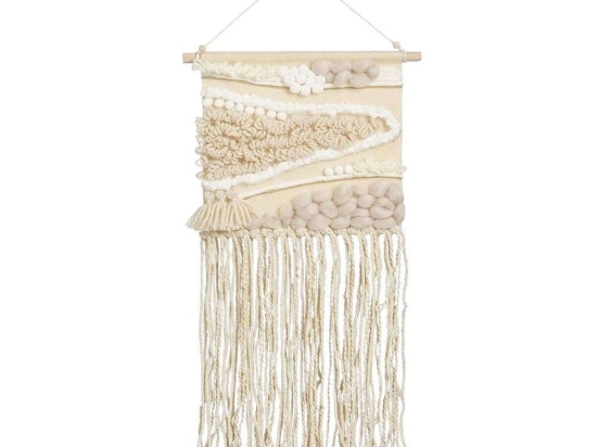 Διακοσμητικό Τοίχου Μακραμέ 02.1134848 25x50cm Beige Ύφασμα