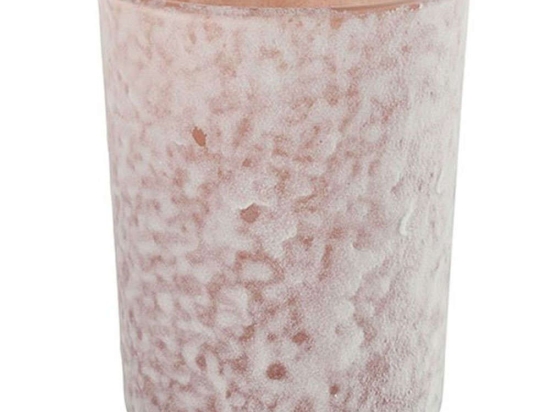 Κηροπήγιο Snow 013.789404 10x12cm Pink Γυαλί