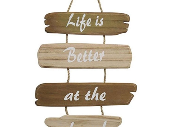 Πινακίδα Κρεμαστή Life 013.786721 37cm Ξύλινη Natural Ξύλο