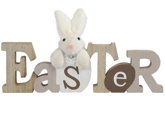 Διακοσμητικό Επιτραπέζιο Easter 013.786755 28x14cm Ξύλινο Natural-White