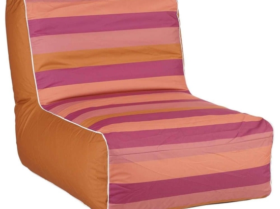 Πουφ Πολυθρόνα Φουσκωτή Ριγέ 02.1132487 90x60x70cm Fuchsia