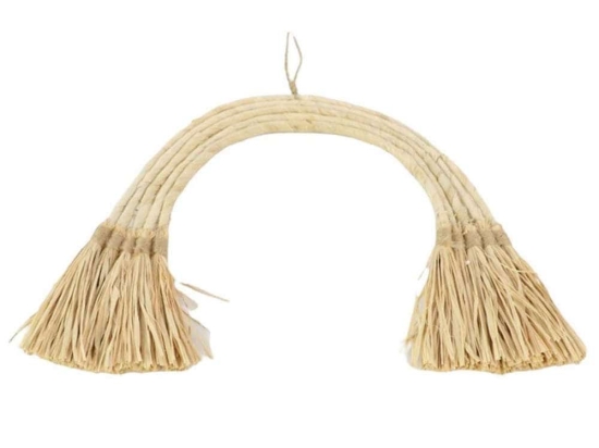 Διακοσμητικό Τοίχου Αψίδα 012.862101210 38x33cm Με Raffia Natural Raffia