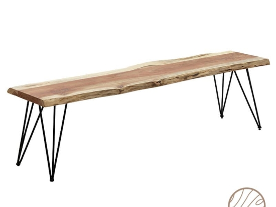 Παγκάκι Tacy pakoworld μασίφ ξύλο 4εκ καρυδί-μαύρο 160x40x45εκ