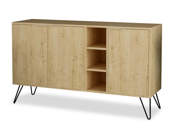 Μπουφές Clara pakoworld χρώμα light oak 142x35.5x83εκ