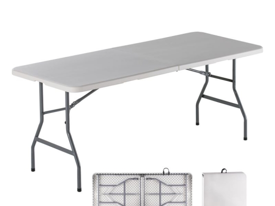BLOW-R ΤΡΑΠΕΖΙ ΣΥΝΕΔΡΙΟΥ - CATERING ΠΤΥΣΣΟΜΕΝΟ (ΒΑΛΙΤΣΑ), HDPE ΑΣΠΡΟ, ΜΕΤΑΛΛΟ ΒΑΦΗ ΓΚΡΙ