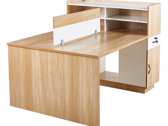 WORKSTATION ΓΡΑΦΕΙΟ - ΣΤΑΘΜΟΣ ΕΡΓΑΣΙΑΣ 2 ΘΕΣΕΩΝ, MELAMINE ΑΠΟΧΡΩΣΗ SONOMA-ΑΣΠΡΟ