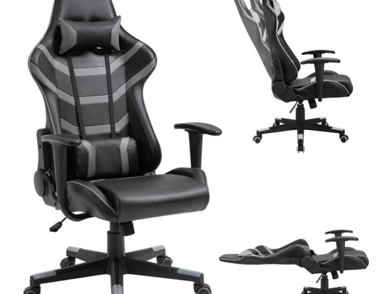 BF9050 GAMING ΠΟΛΥΘΡΟΝΑ ΓΡΑΦΕΙΟΥ, ΑΝΑΚΛΙΣΗ ΠΛΑΤΗΣ ΕΩΣ 90°, PU ΜΑΥΡΟ - ΓΚΡΙ