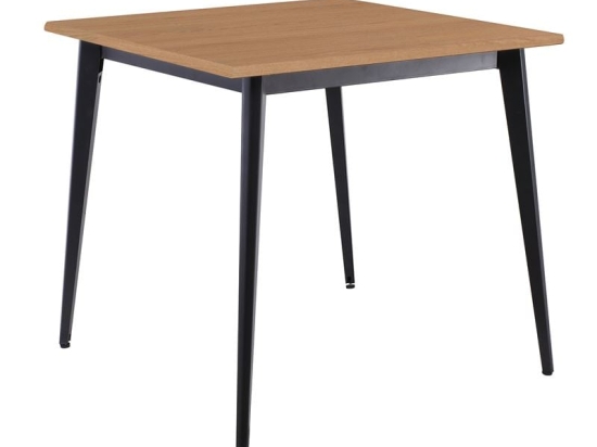 VIDAL ΤΡΑΠΕΖΙ ΜΕΤΑΛΛΟ ΒΑΦΗ ΜΑΥΡΟ, ΕΠΙΦΑΝΕΙΑ 80X80CM/16MM CONTRACT SLIQ BEECH