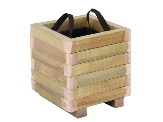 FLOWER POT WOOD ΓΛΑΣΤΡΑ, ΕΜΠΟΤΙΣΜΟΥ PINE, ΑΠΟΧΡΩΣΗ ΦΥΣΙΚΟ, 40X40X36CM