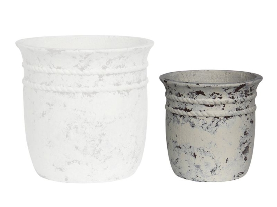FLOWER POT-15 Φ35X34CM, CEMENT ΑΠΟΧΡΩΣΗ ANTIQUE WHITE