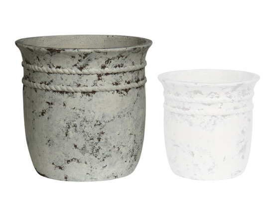 FLOWER POT-15 Φ47X46CM, CEMENT ΑΠΟΧΡΩΣΗ ANTIQUE WHITE