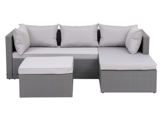 CORNER SET WICKER, ΓΩΝΙΑ ΜΕ ΣΚΑΜΠΟ, ΑΠΟΧΡΩΣΗ ΑΝΟΙΧΤΟ ΓΚΡΙ ΑΝΑΣΤΡΕΨΙΜΗ ΓΩΝΙΑ