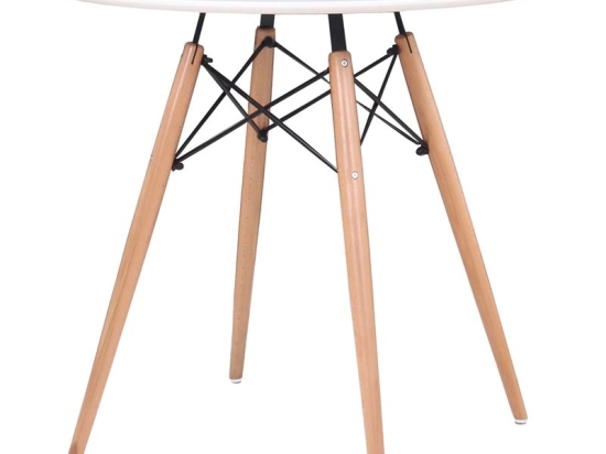 ART WOOD ΤΡΑΠΕΖΙ, ΠΟΔΙΑ ΟΞΙΑ ΦΥΣΙΚΟ, ΕΠΙΦΑΝΕΙΑ MDF ΑΣΠΡΟ
