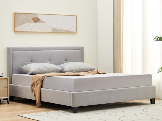 BECO ΚΡΕΒΑΤΙ ΔΙΠΛΟ ΓΙΑ ΣΤΡΩΜΑ 150X200CM, ΥΦΑΣΜΑ ΑΝΟΙΧΤΟ ΓΚΡΙ