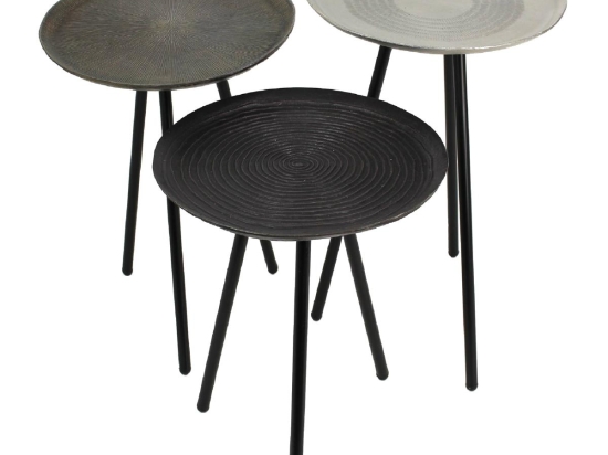 ΤΡΑΠΕΖΑΚΙ ARTELIBRE ΠΟΛΥΧΡΩΜΟ ΜΕΤΑΛΛΟ 41X41X50.5CM ΣΕΤ 3ΤΜΧ